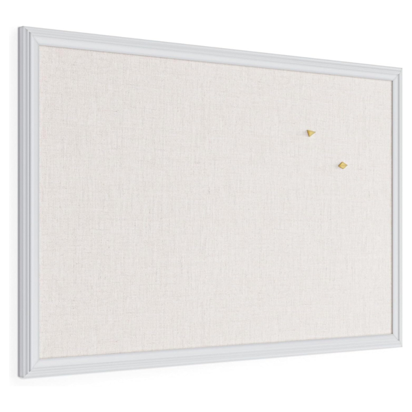 30" x 20" U Brands Farmhouse Linen Bulletin Board With Push Pins