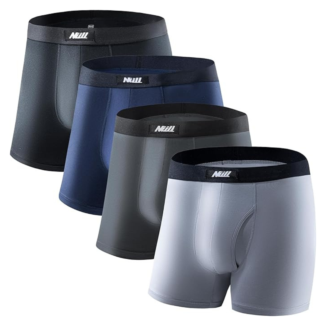 4-Pack Men's Modal Microfiber Trunks With Fly