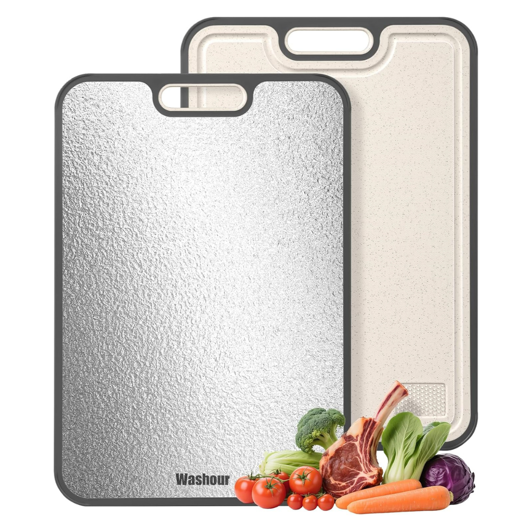 16"x11" Washour Double-Sided Stainless Steel Cutting Board