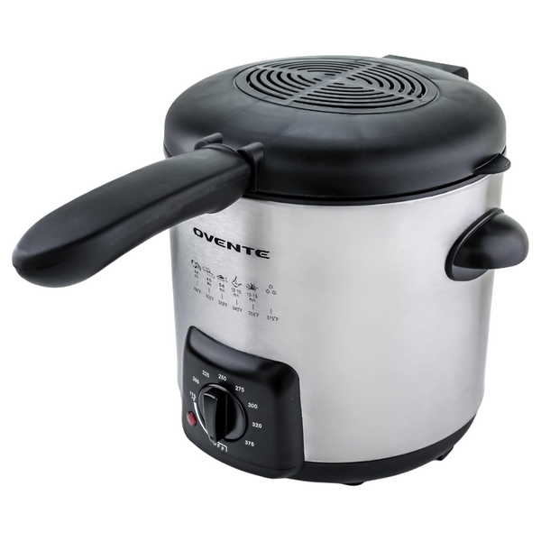 OVENTE 0.9L Stainless Steel Countertop Electric Deep Fryer