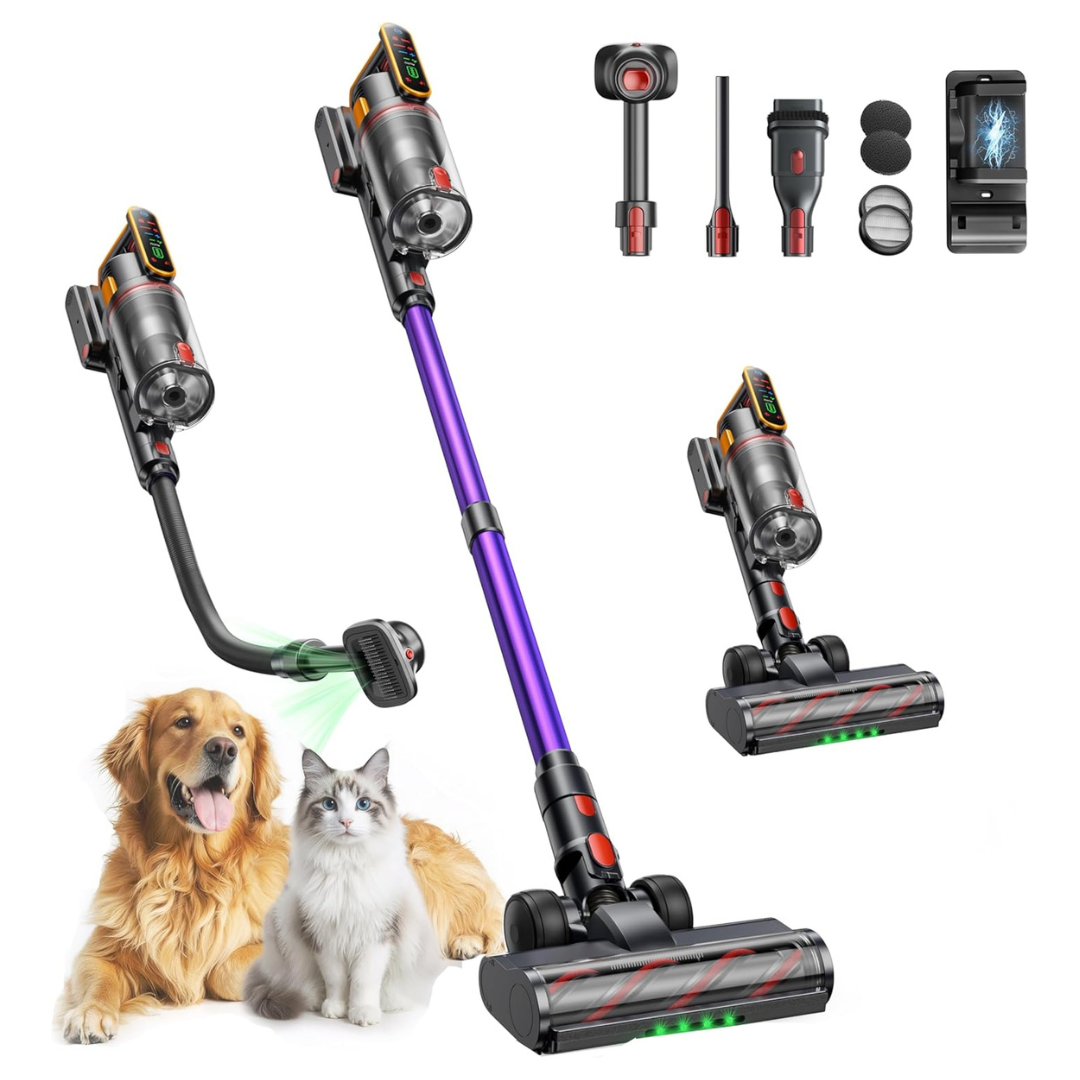 Cordless 50KPa/600W/65Mins Stick Vacuum Cleaners