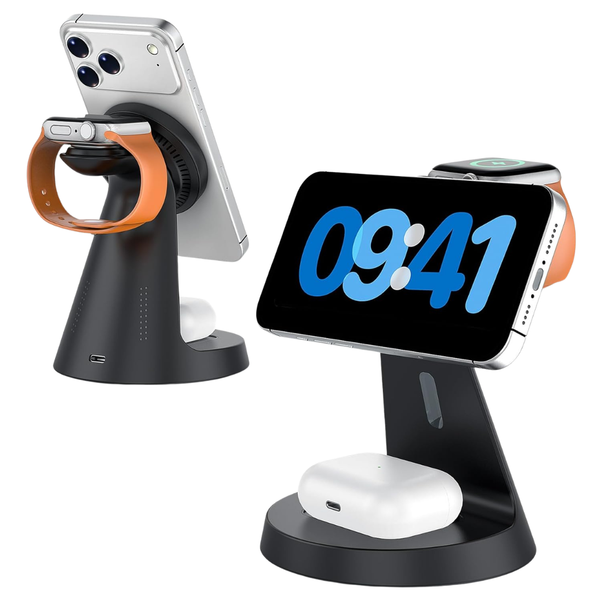 AutoYet 3-in-1 Wireless Charger Magnetic Docking Station