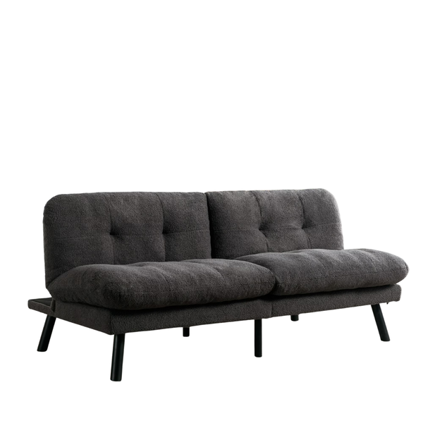 72" Mainstays Camden Cozy Futon W/ Charcoal Boucle Fabric