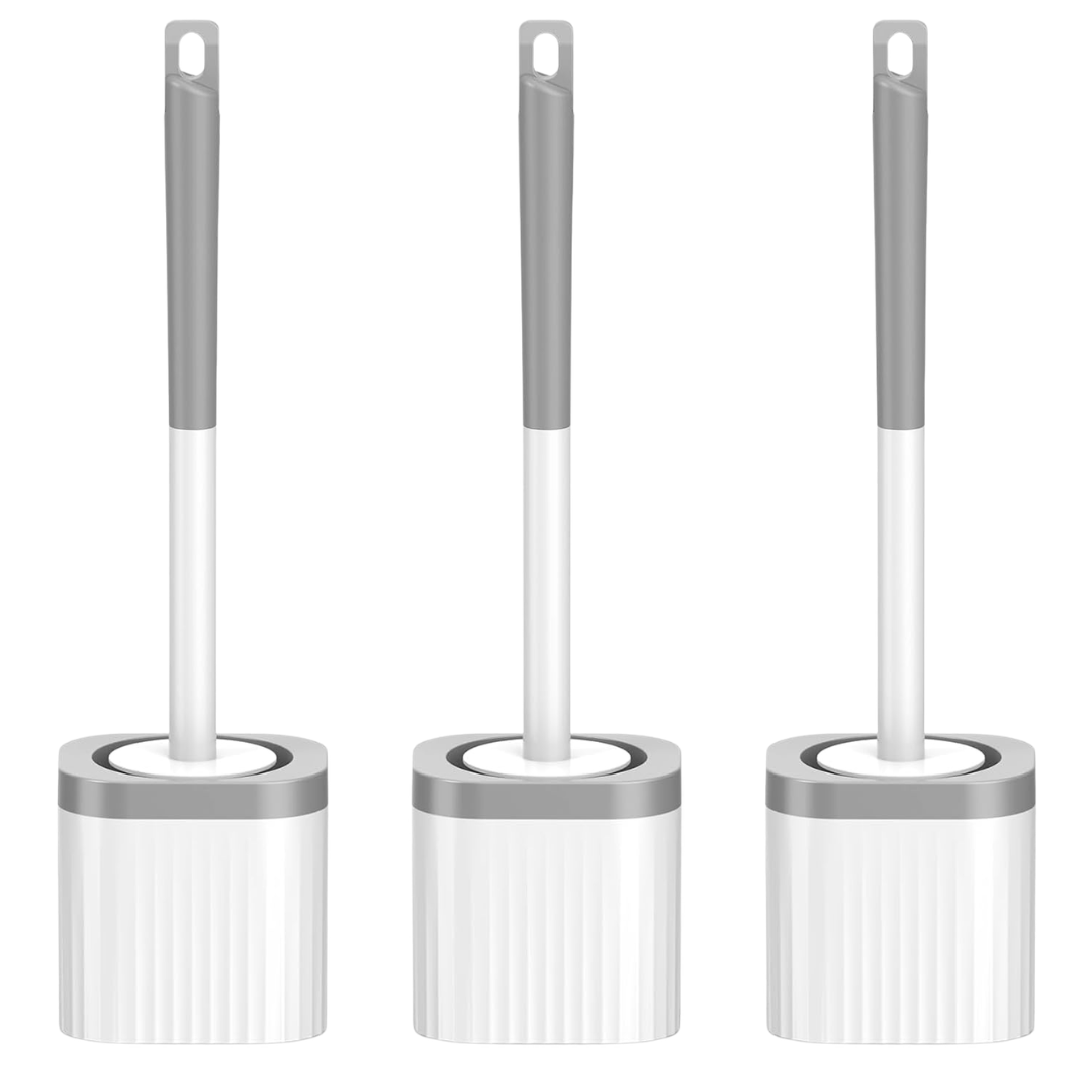 3-Pack Toilet Brush And Holder Set With Bowl