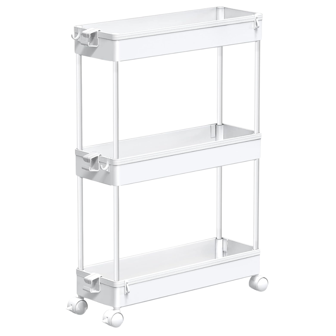 3-Tier Spacekeeper Slim Rolling Storage Cart