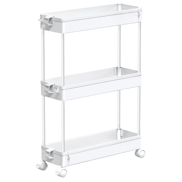 3-Tier Spacekeeper Slim Rolling Storage Cart