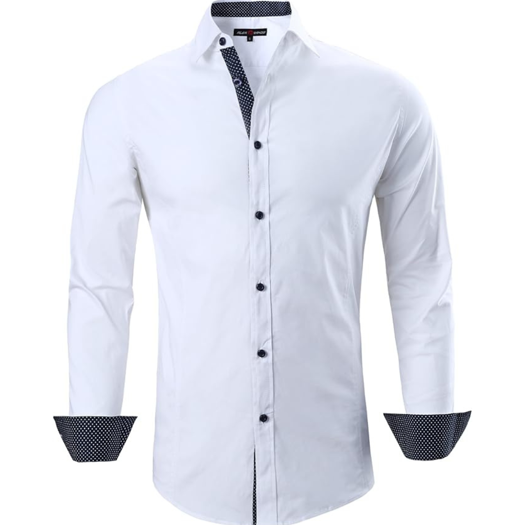 Men's Regular Fit Long Sleeve Stretch Dress Shirts