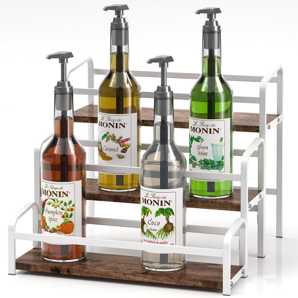 Coffee Syrup Organizer 3-Tier Rack with 12 Bottles Capacity