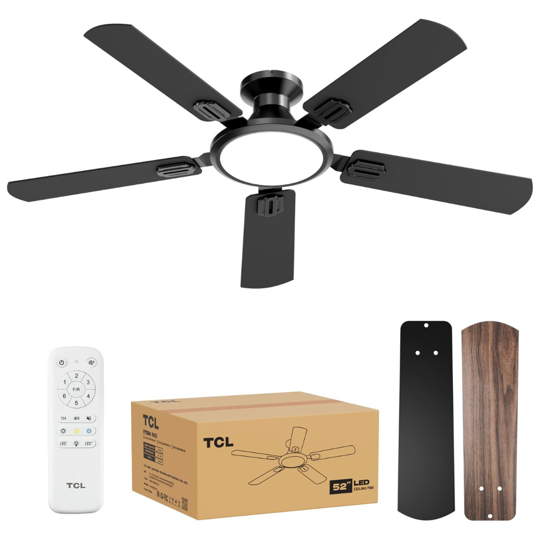 52" TCL Low Profile Ceiling Fan with Light