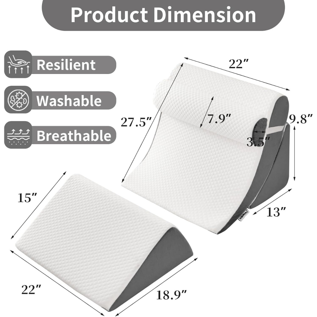Levnubis 4-Piece Orthopedic Wedge Pillow Set