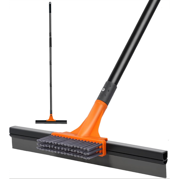 Heavy Duty Large Water Floor Squeegee with Brush & Handle