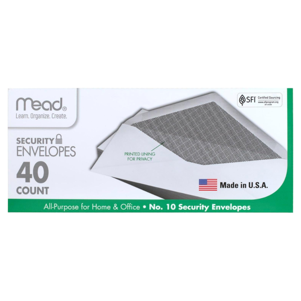 40-Count Mead #10 20lb Paper Security Envelopes