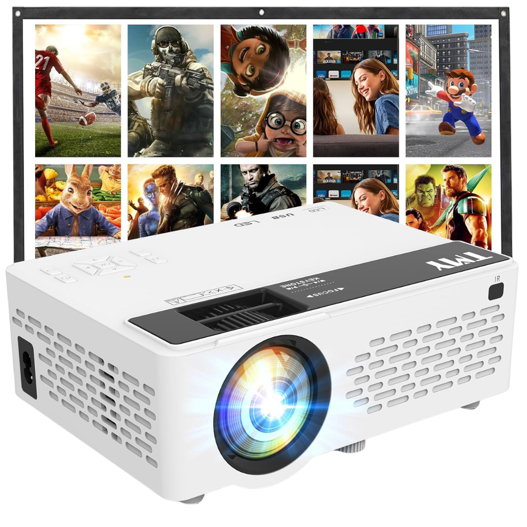 7500 Lumens Mini HD LED Projector With 80" Screen