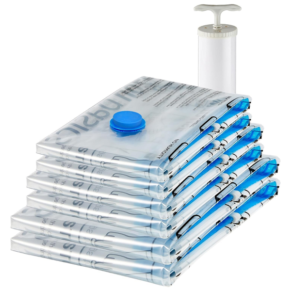 6-Pack Amazon Basics Vacuum Compression Storage Bags With Hand Pump