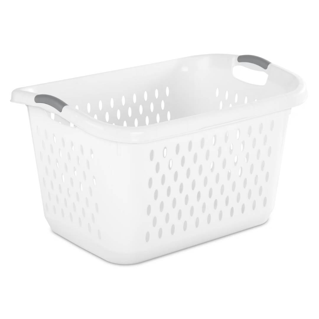 XL 2.7 Bushel Plastic Laundry Basket With 2 Carry Handles
