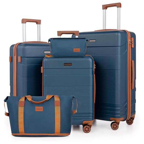 5-Piece Lightweight Hardshell ABS Luggage Set With Wheels