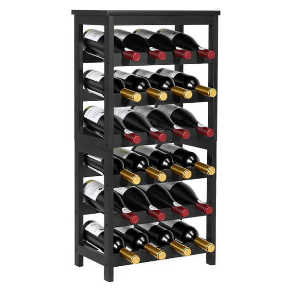 VEVOR 24-Bottle Bamboo Wine Rack With Table Top