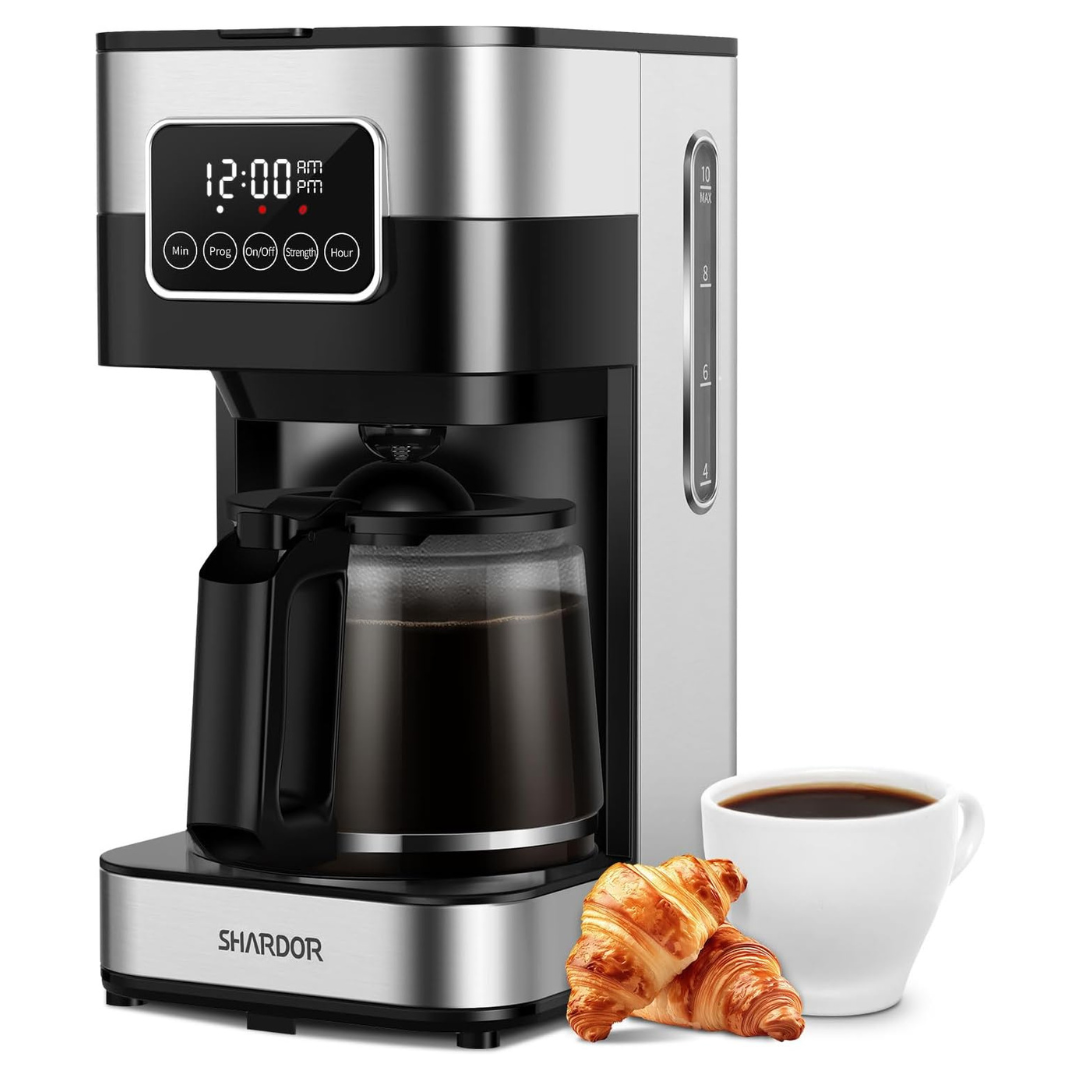 10-Cup Programmable Regular & Strong Brew Drip Coffee Machine