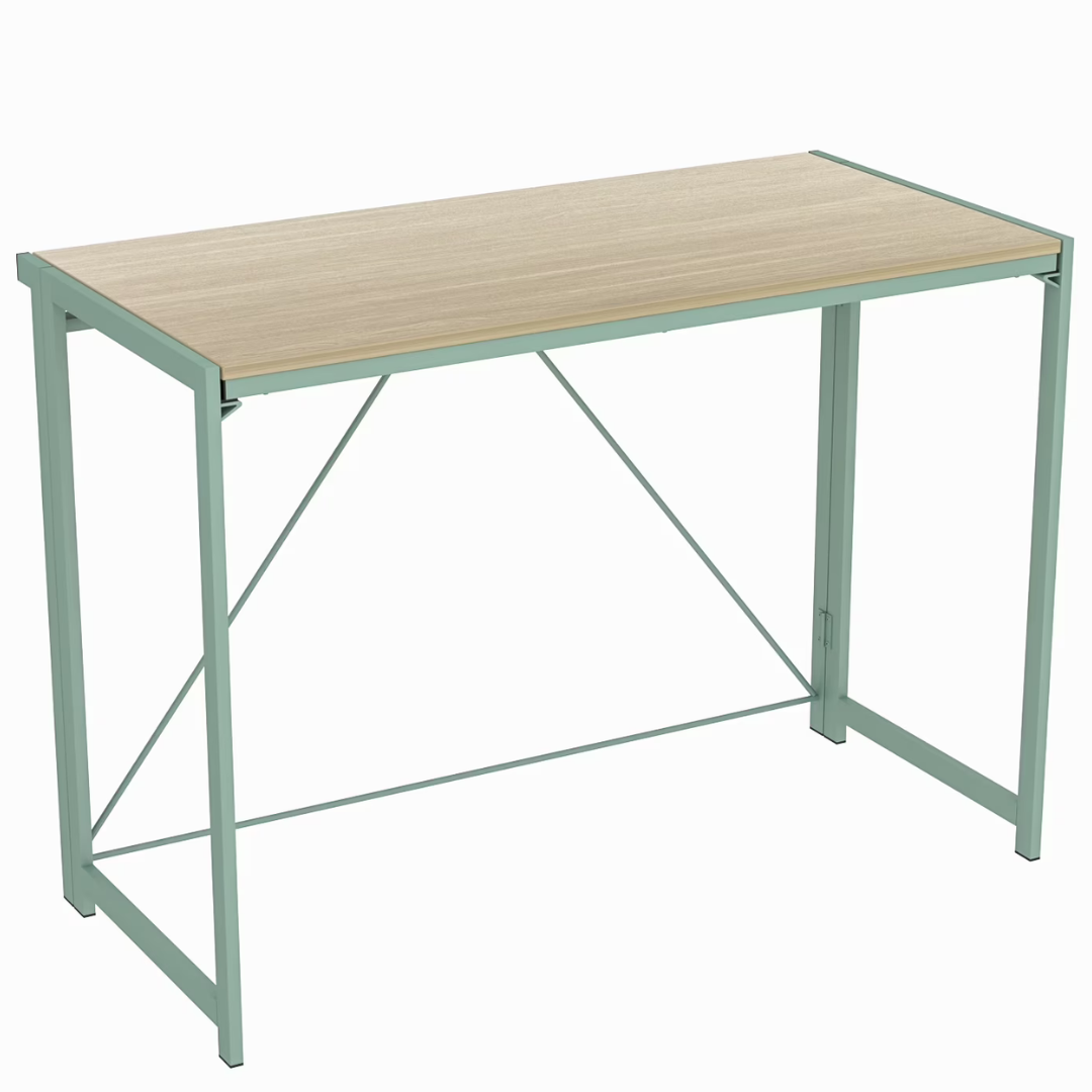 Mainstays Sage Frame Folding Desk With Natural Grained Top