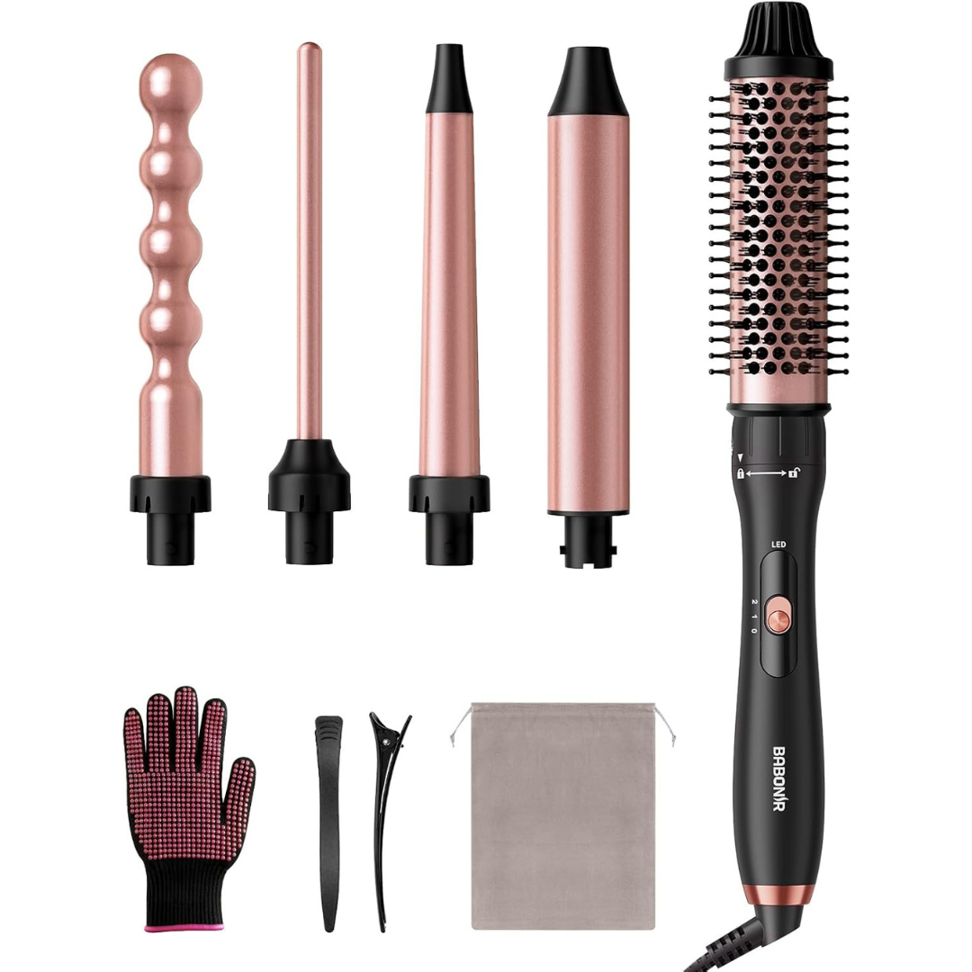 5 in 1 Curling Wand Set With Interchangeable Ceramic Barrels