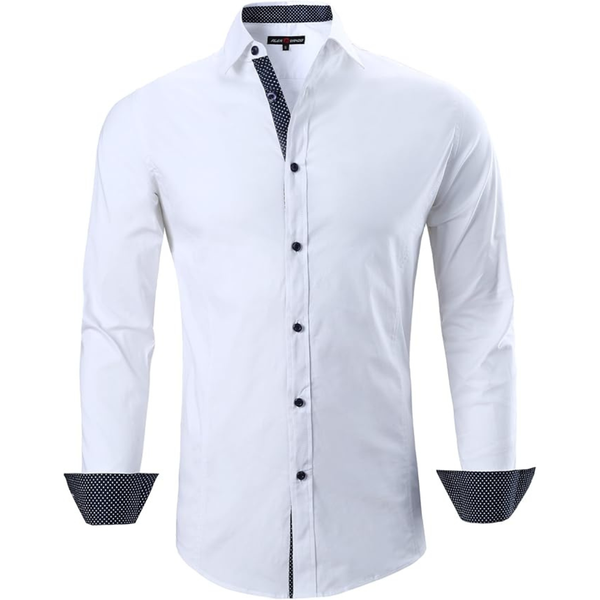 Men's Regular Fit Long Sleeve Stretch Dress Shirts