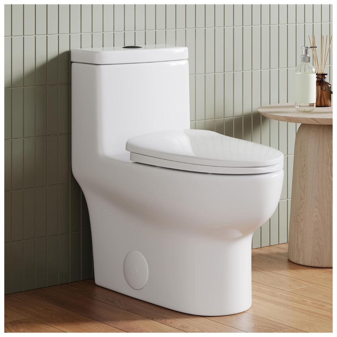 DeerValley One-Piece Elongated 1/1.28 GPF Dual Flush Rimless Toilet