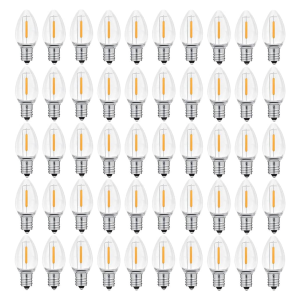 50-Pack C7 Clear Led Replacement Waterproof Light Bulbs