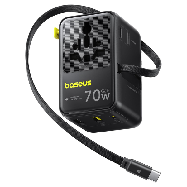 Baseus 70W 6-in-1 Universal Travel Adapter With USB-C Cable