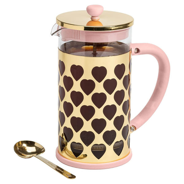 2-Piece 34-Oz French Press Coffee Maker With Heart Shaped Measuring Scoop