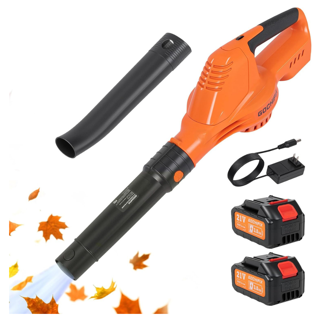 21V Electric Cordless Leaf Blower w/ 2 x 3.0Ah Batteries & Charger