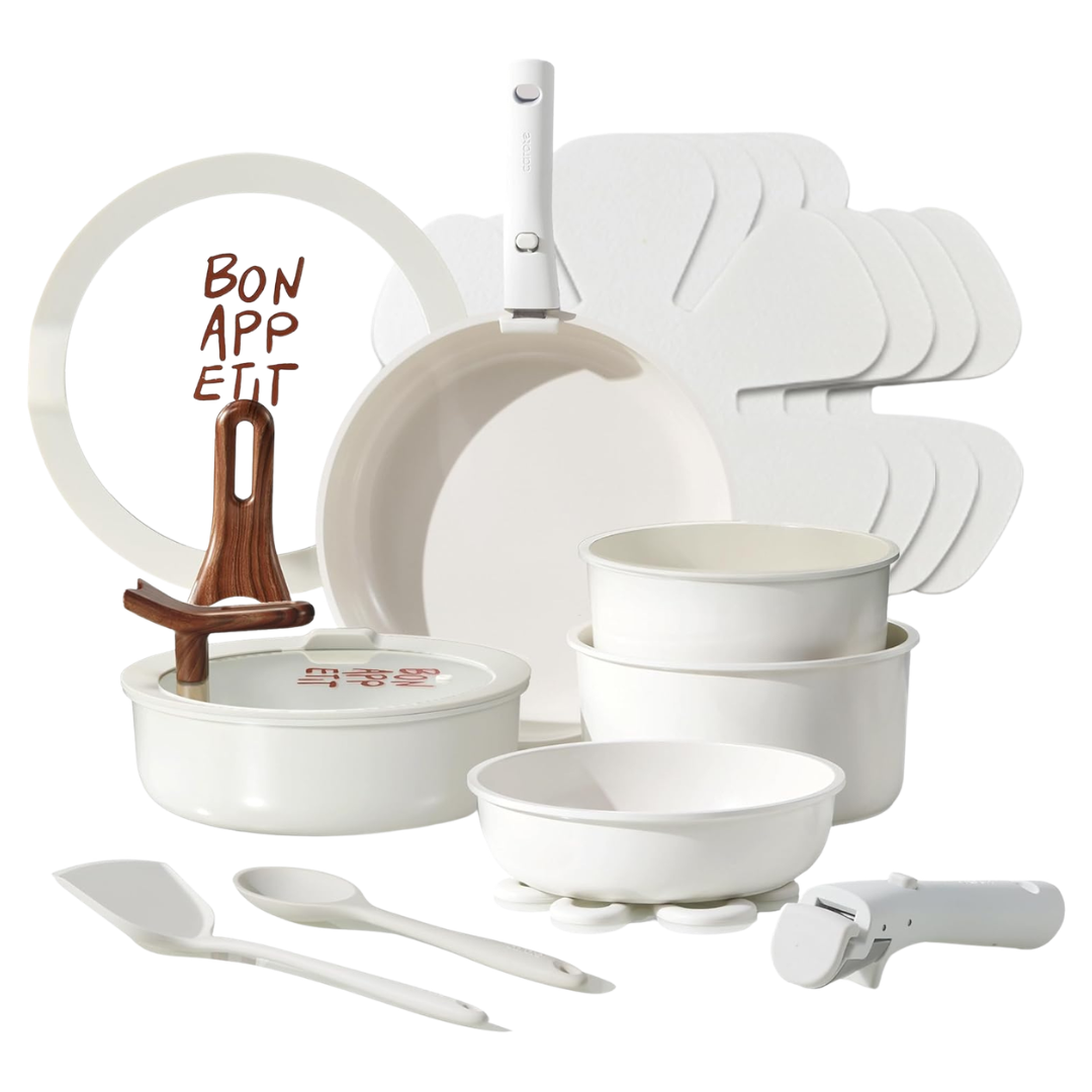 18-Pieces Ceramic Non Stick Pots And Pans Cookware Set