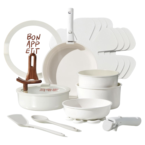 18-Pieces Ceramic Non Stick Pots And Pans Cookware Set