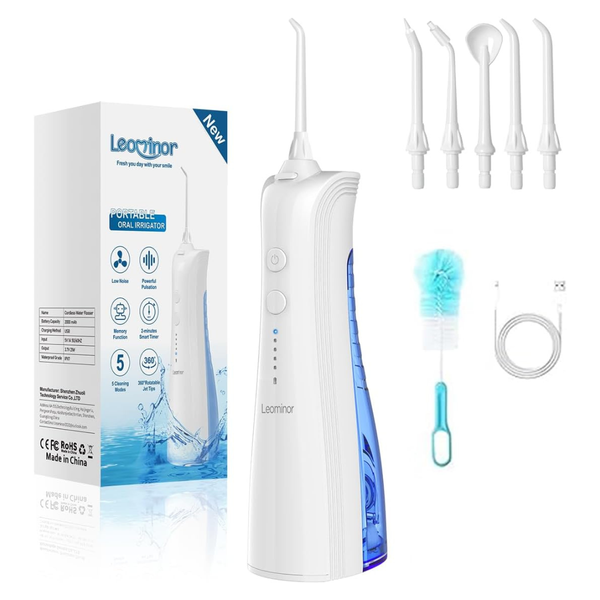Leominor Cordless Portable Water Dental Flosser With 5 Modes