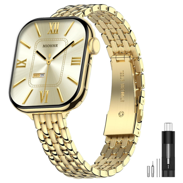 MioHHR Women's Slim Stainless Steel Apple Watch Bands