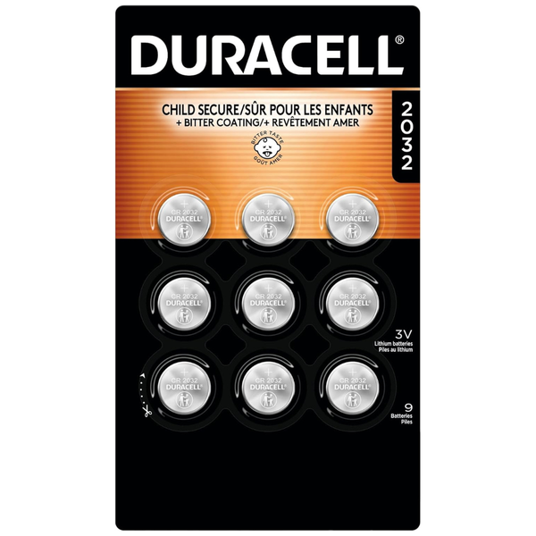 9-Count Duracell CR2032 3V Lithium Battery