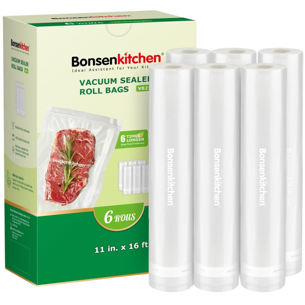 6-Count 11" x 16" Bonsenkitchen Vacuum Sealer Rolls