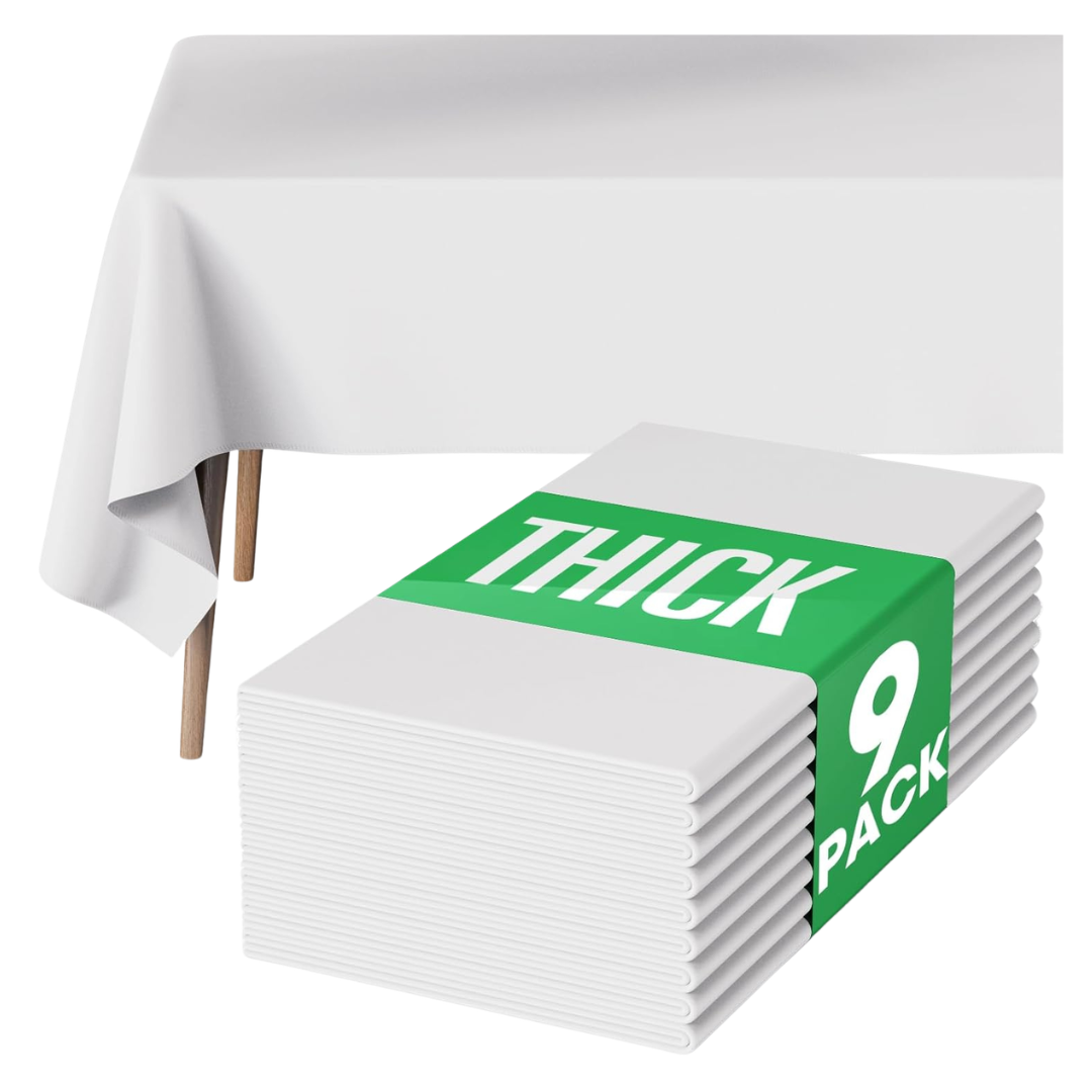 9-Pack 60" x 84" Durable Polyester Rectangle Tablecloth