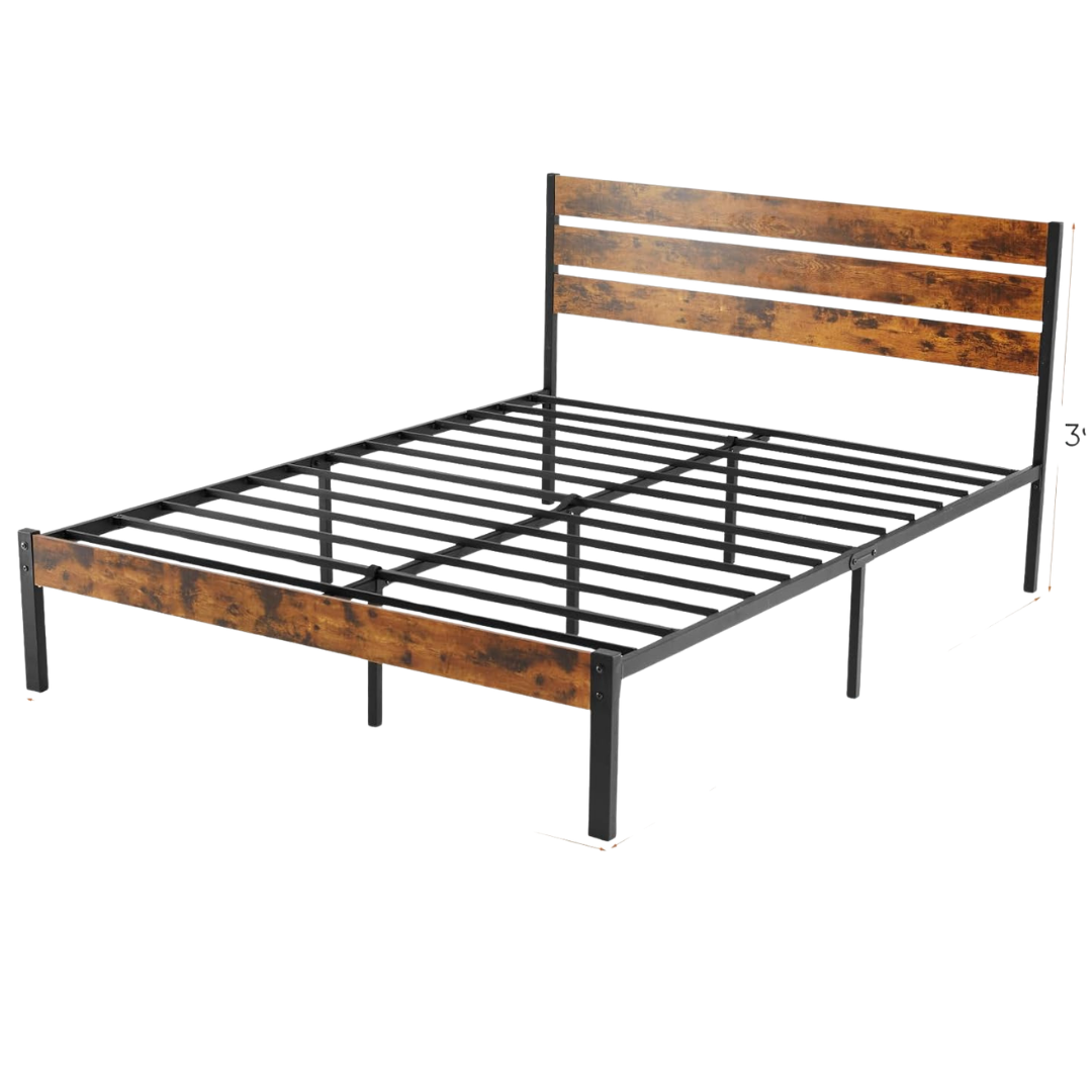 Sweetcrispy 800-Lb Metal Queen Bed Frame With Headboard