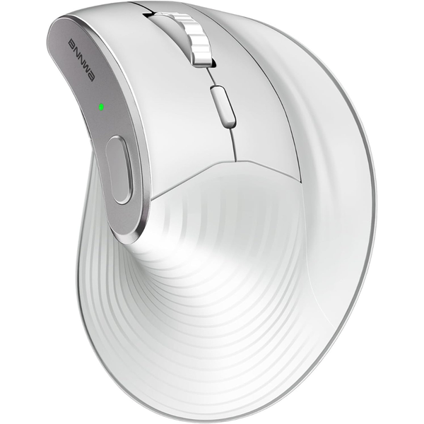 2.4G Multi-Device Wireless Vertical Ergonomic Mouse (White/Black)