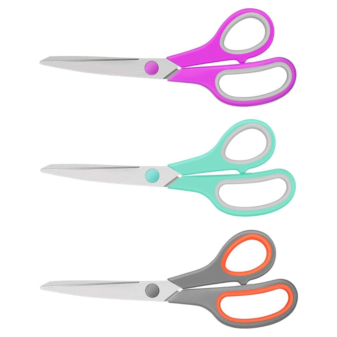 3-Pack 8'' Heavy-Duty Ultra-Sharp Blades Scissors