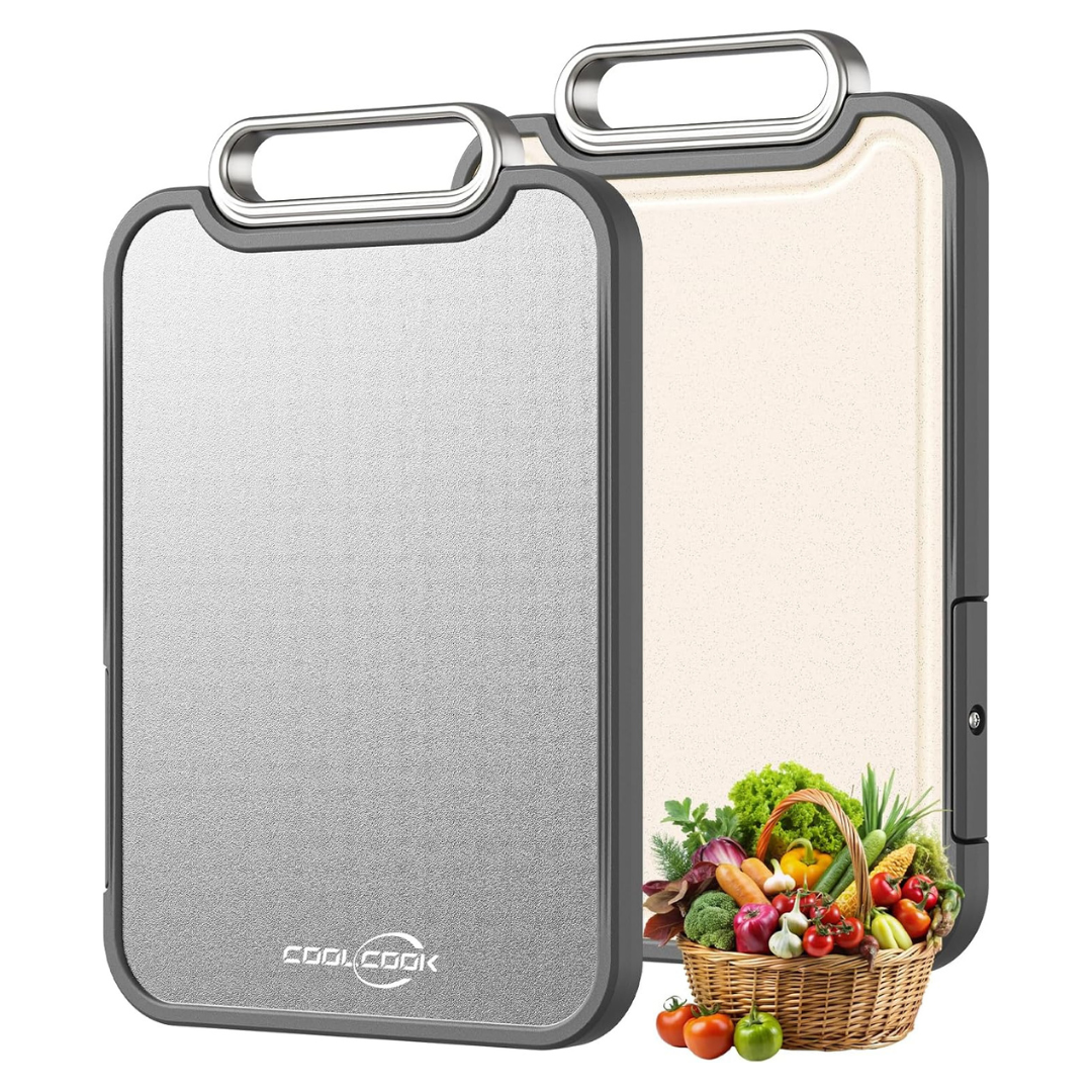 2-In-1 Double-Sided Cutting Kitchen Board W/ Juice Groove