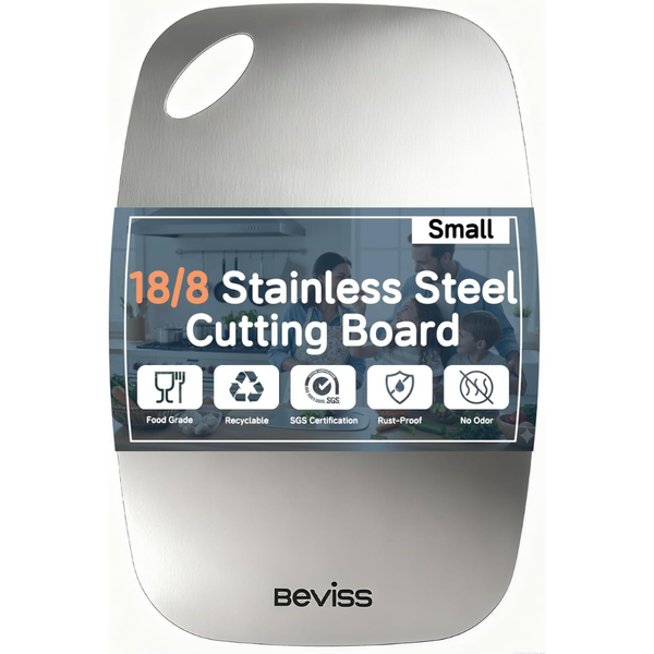 11.45" x 8.15" Double Sided Stainless Steel Chopping Board