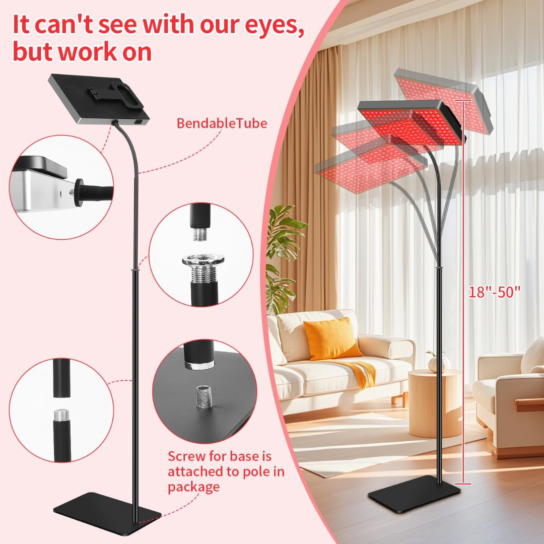 Red & Infrared Light Therapy Lamp LED Panel With Stand