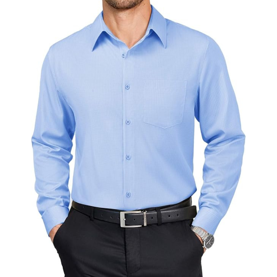 Coofandy Men's Long Sleeve Plaid Casual Stretch Dress Shirts (Various)