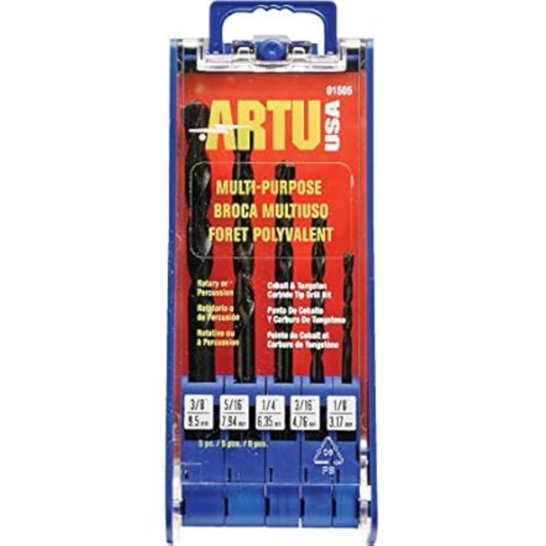 5-Piece Artu 1505 Multi-Purpose Drill Bit Set