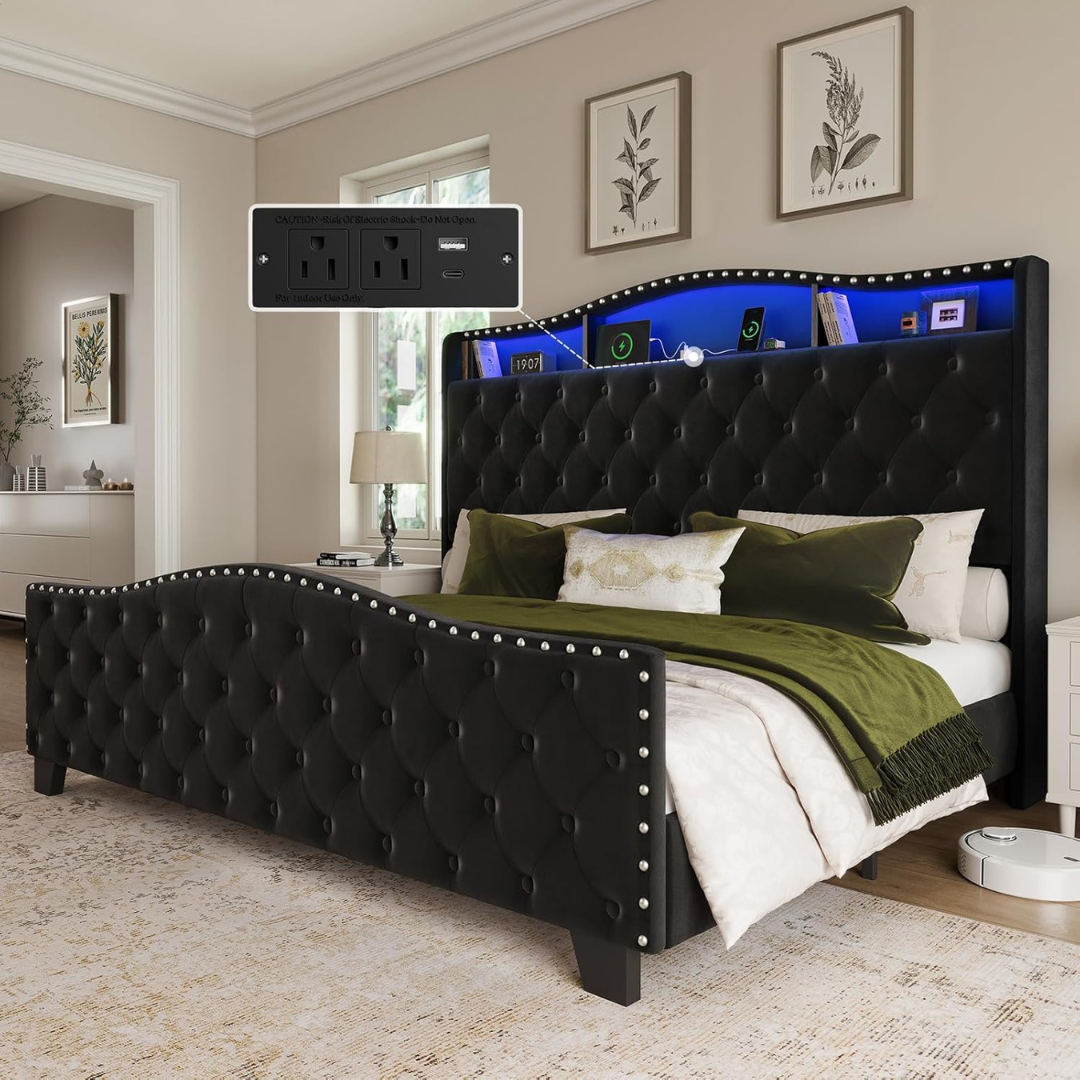 Belffin 50.9" King Size Bed Frame and Headboard