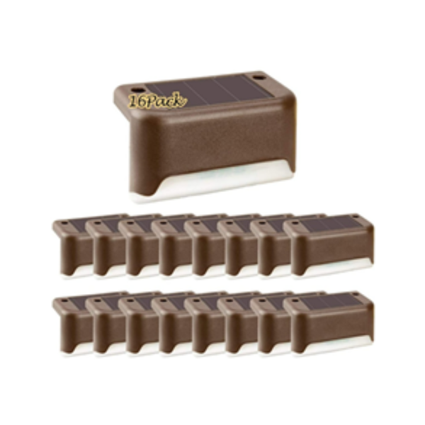 16-Pack Solpex Waterproof Outdoor LED Solar Deck Lights