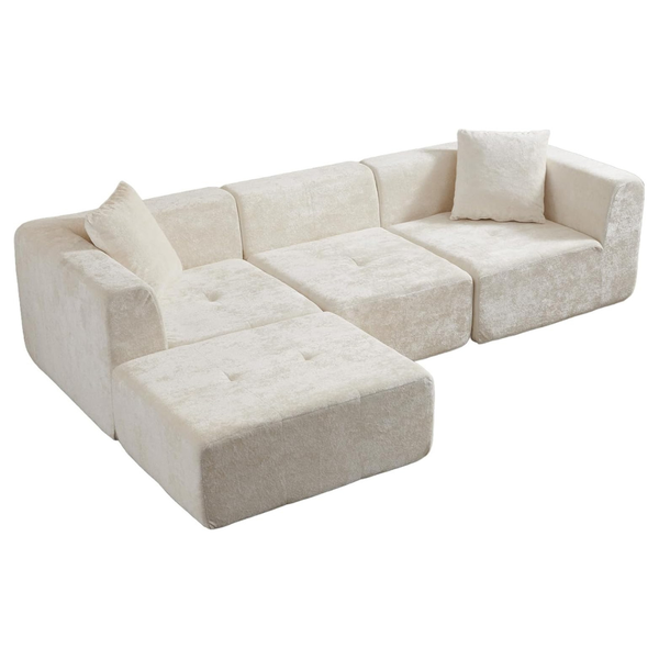 108" L-Shape Modular Sectional Sofa With Deep Seat