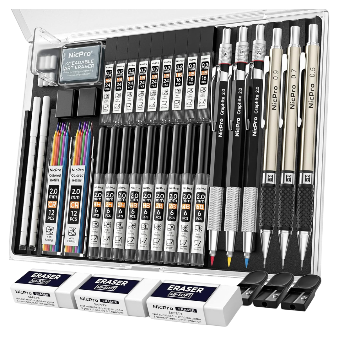 35-Piece Art Mechanical Graphite Pencil Set