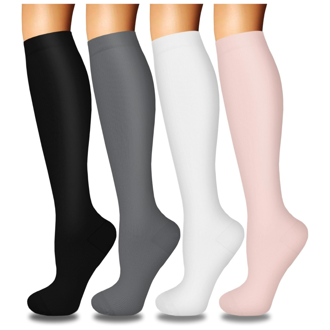 4-Pairs Compression Women's Socks (Size; L-XL)